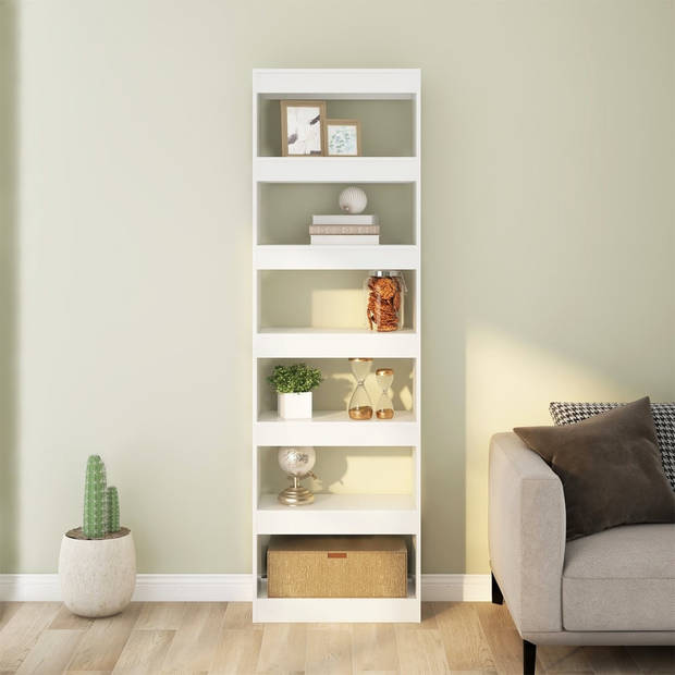 The Living Store Boekenkast - hoogglans wit - bewerkt hout - 60 x 30 x 198 cm