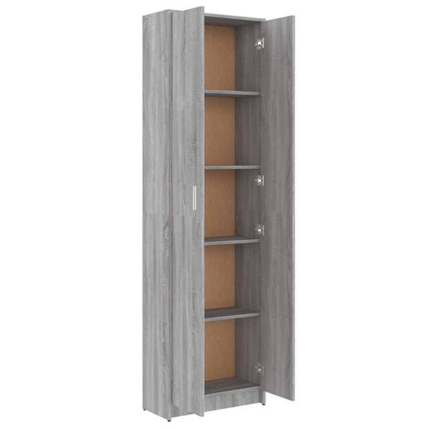 The Living Store Gangkast Hoog - 55x25x189 cm - Grijs Sonoma Eiken