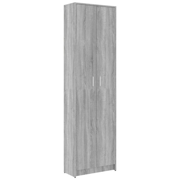 The Living Store Gangkast Hoog - 55x25x189 cm - Grijs Sonoma Eiken