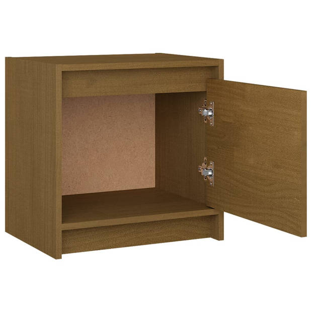 vidaXL Nachtkastjes 2 st 40x30,5x40 cm massief grenenhout honingbruin