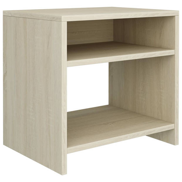 vidaXL Nachtkastjes 2 st 40x30x40 cm bewerkt hout sonoma eikenkleurig