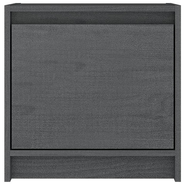 vidaXL Nachtkastjes 2st 40x30,5x40 cm massief grenenhout grijs