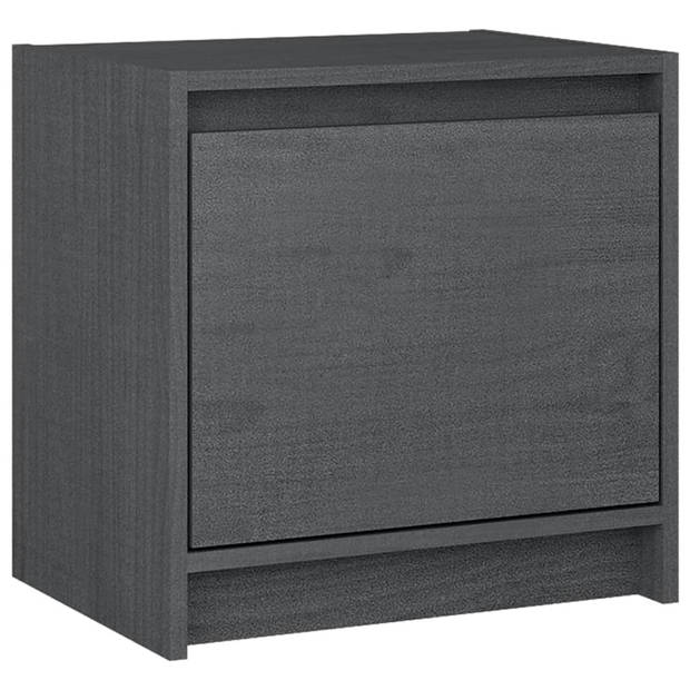 vidaXL Nachtkastjes 2st 40x30,5x40 cm massief grenenhout grijs