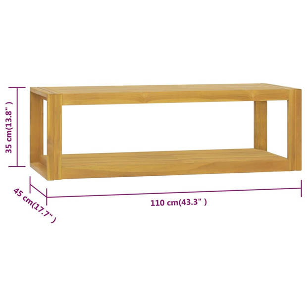 vidaXL Badkamerwandkast 110x45x35 cm massief teakhout