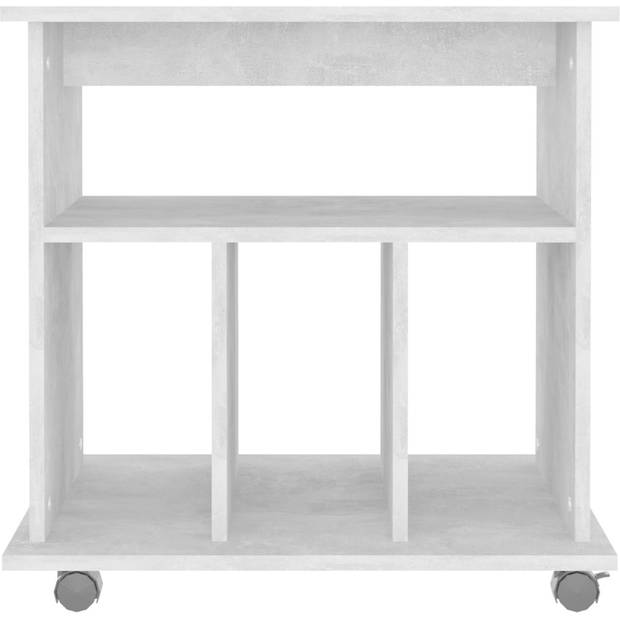 The Living Store Verrijdbare Kast - Printermeubel 60 x 45 x 60 cm - Betongrijs