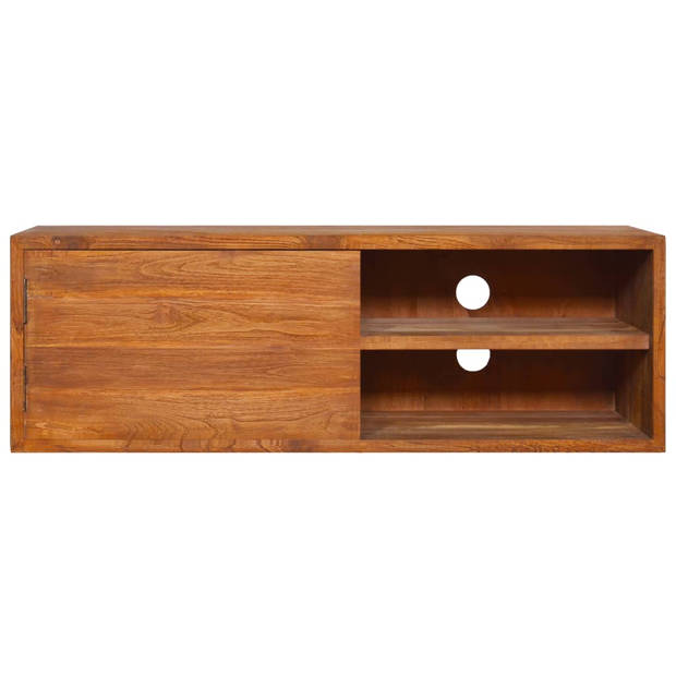 The Living Store Massief Teakhouten Tv-meubel - 90 x 30 x 30 cm - Koloniale stijl - Materiaal- Teakhout