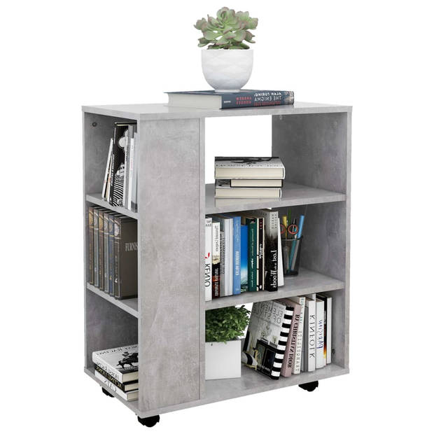 The Living Store Verrijdbare Kast - Betongrijs - 60 x 35 x 75 cm - Spaanplaat