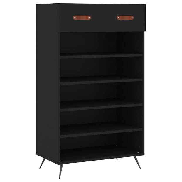 The Living Store Schoenenkast - Elegant - Opbergmeubelen - 60 x 35 x 105 cm - Zwart