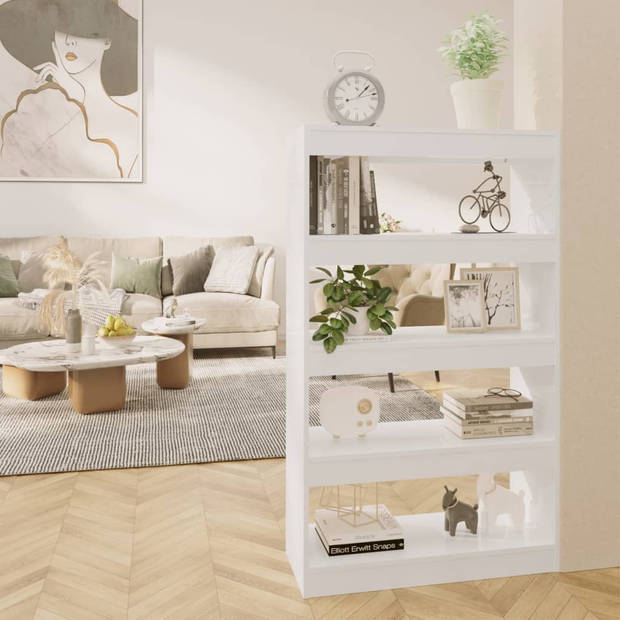 The Living Store Boekenkast - Hoogglans wit - 80 x 30 x 135 cm - Stevig en veelzijdig