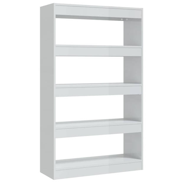 The Living Store Boekenkast - Hoogglans wit - 80 x 30 x 135 cm - Stevig en veelzijdig