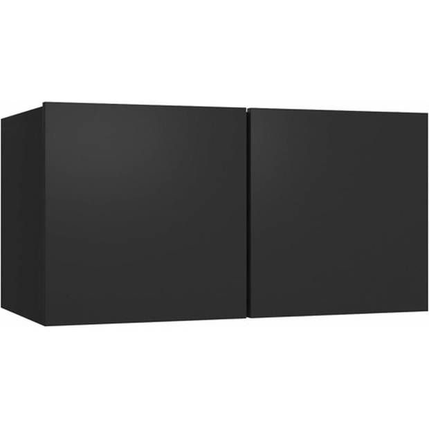 The Living Store TV-meubel Hangend - Hifi-kastenset 60x30x30cm - Zwart