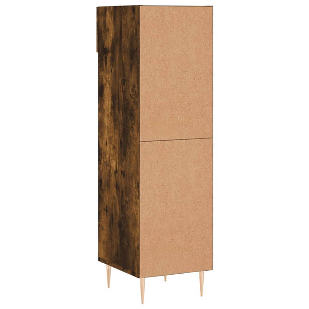 The Living Store Schoenenkast - Gerookt Eiken - 30 x 35 x 105 cm - Duurzaam hout - 1 lade en 5 open vakken