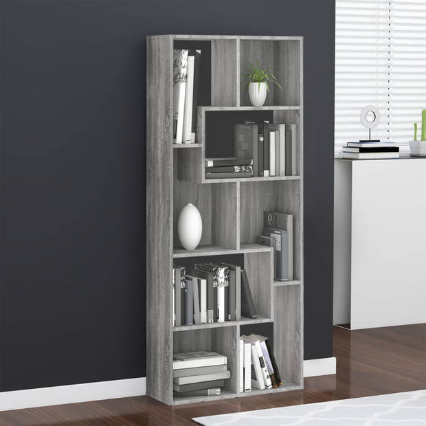 The Living Store Boekenkast - Nog invullen - Boekenkast - Afmetingen- 67 x 24 x 161 cm - Kleur- Grijs Sonoma Eiken