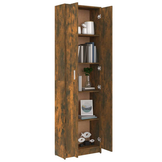 The Living Store Gangkast 55x25x189 cm bewerkt hout gerookt eikenkleurig - Kast