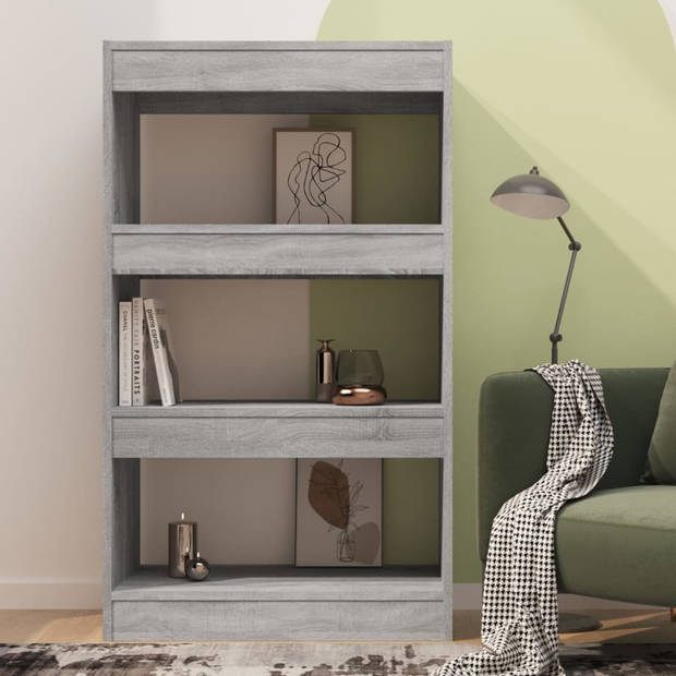 The Living Store Boekenkast - Grijs Sonoma Eiken - 60x30x103 cm - Stabiel en veelzijdig