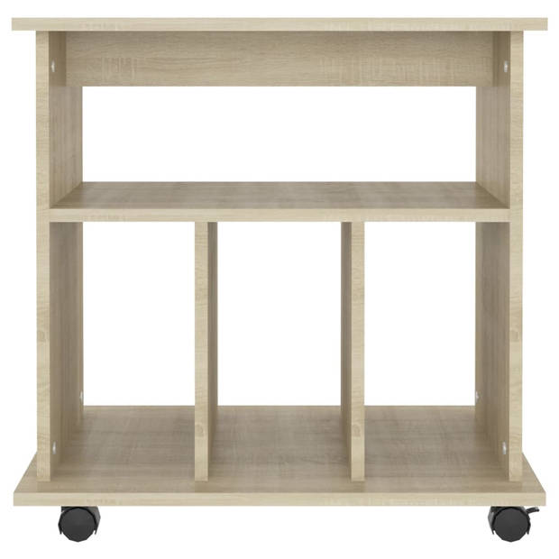 The Living Store Verrijdbare Kast - Sonoma Eiken - 60 x 45 x 60 cm - Spaanplaat