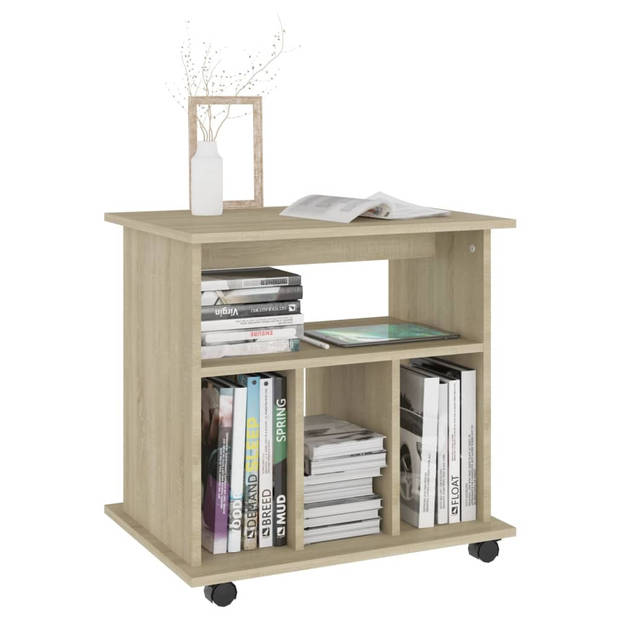 The Living Store Verrijdbare Kast - Sonoma Eiken - 60 x 45 x 60 cm - Spaanplaat