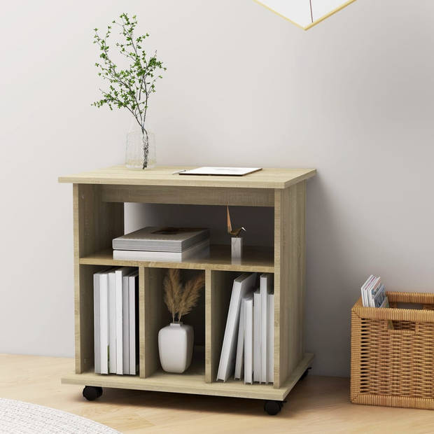 The Living Store Verrijdbare Kast - Sonoma Eiken - 60 x 45 x 60 cm - Spaanplaat