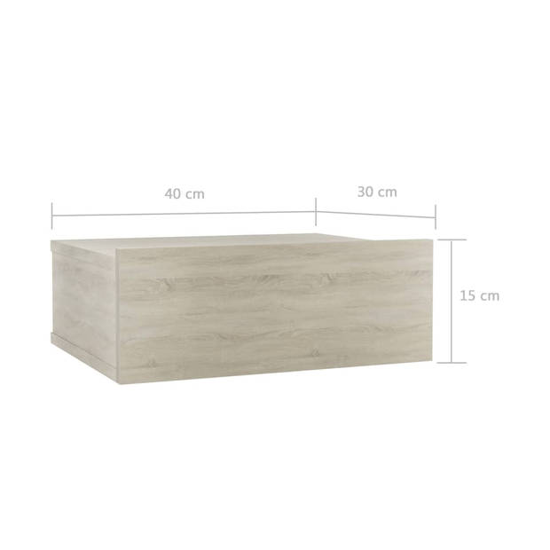 vidaXL Nachtkastjes 2 st 40x30x15 cm bewerkt hout sonoma eikenkleurig