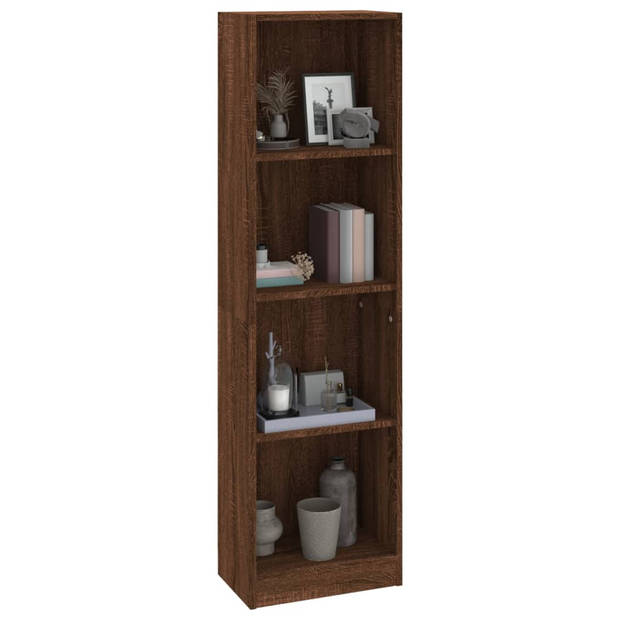 The Living Store Boekenkast - Klassiek - Opbergmeubels - 40x24x143 cm - Bruineiken