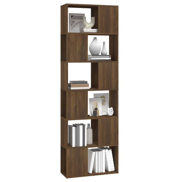 The Living Store Boekenkast Bruineiken - 60 x 24 x 186 cm - Duurzaam bewerkt hout