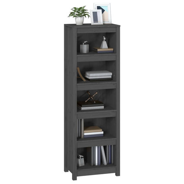 vidaXL Boekenkast 50x35x154 cm massief grenenhout grijs