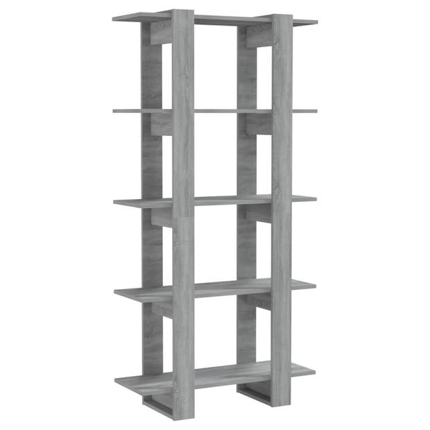 The Living Store Boekenkast Grijs Sonoma Eiken 80x30x160 cm - Stevig en Functioneel