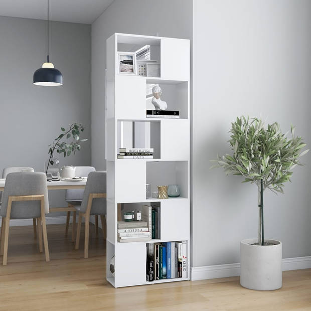 The Living Store Boekenkast Kamerverdeler - 60 x 24 x 186 cm - Wit