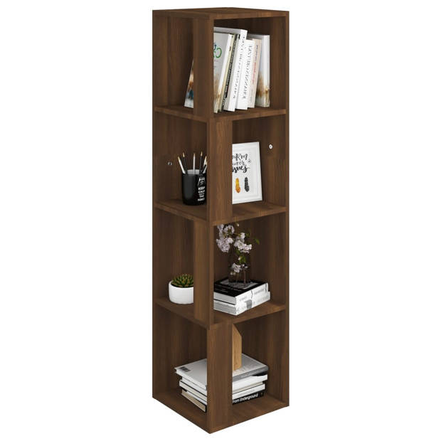 The Living Store Hoekkast Bruineiken 33x33x132cm - Duurzaam hout - Stevige en stabiele structuur