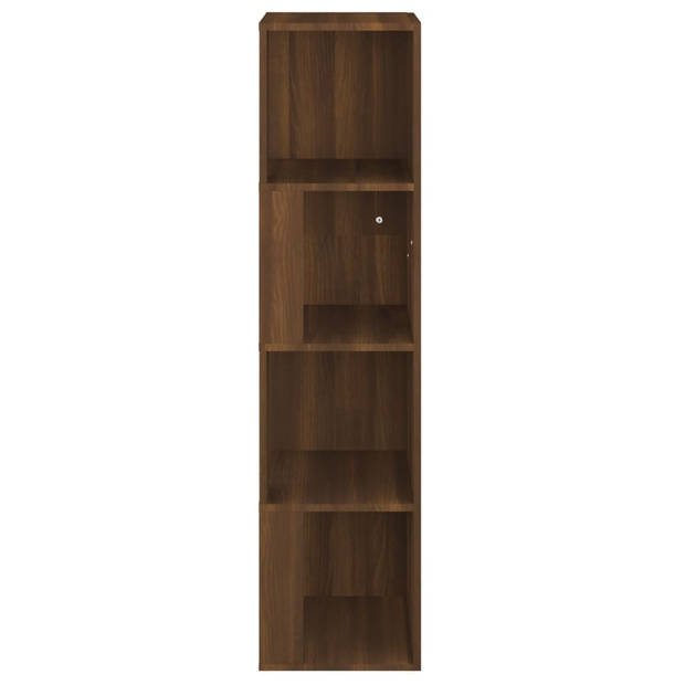 The Living Store Hoekkast Bruineiken 33x33x132cm - Duurzaam hout - Stevige en stabiele structuur