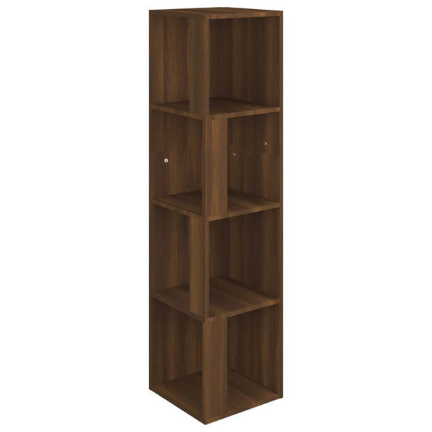 The Living Store Hoekkast Bruineiken 33x33x132cm - Duurzaam hout - Stevige en stabiele structuur