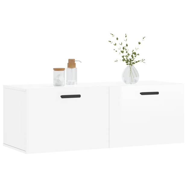 The Living Store Wandkast - The Living Store - Meubels - 100 x 36.5 x 35 cm - Hoogglans wit
