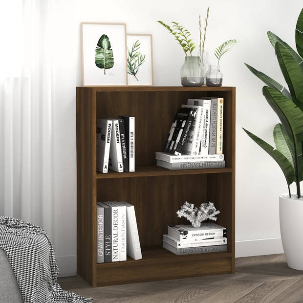 The Living Store Boekenkast - Compact en functioneel - Afmeting- 60 x 24 x 74.5 cm - Kleur- Bruineiken