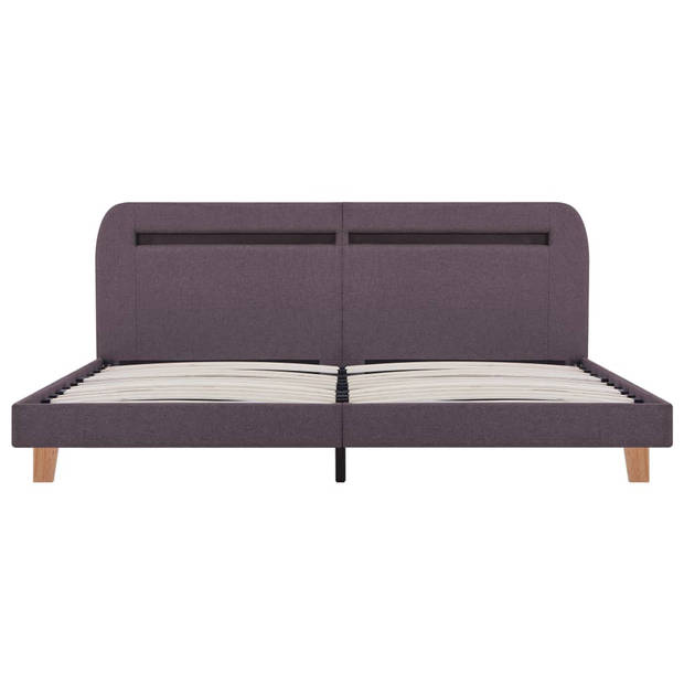 vidaXL Bedframe met LED stof taupe 160x200 cm