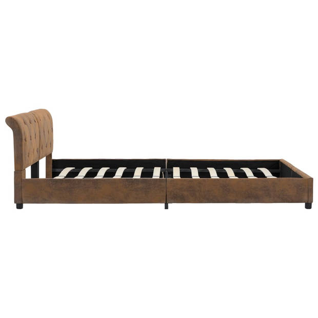 vidaXL Bedframe kunstsuède bruin 160x200 cm