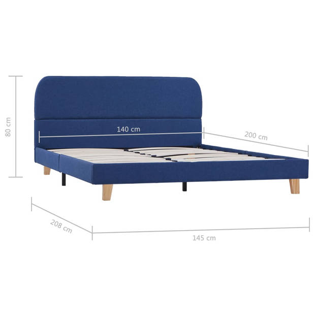 vidaXL Bedframe stof blauw 140x200 cm