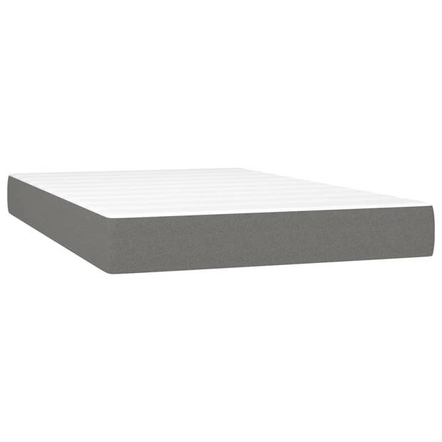 vidaXL Boxspring met matras en LED stof donkergrijs 120x200 cm