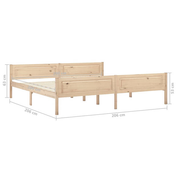 vidaXL Bedframe massief grenenhout 200x200 cm