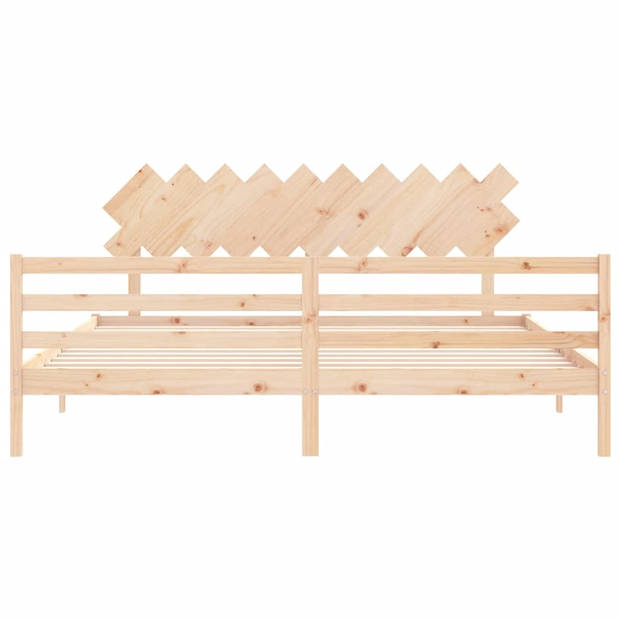 vidaXL Bedframe met hoofdbord massief hout 200x200 cm