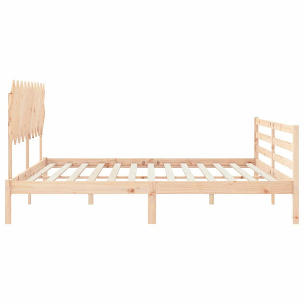 vidaXL Bedframe met hoofdbord massief hout 200x200 cm