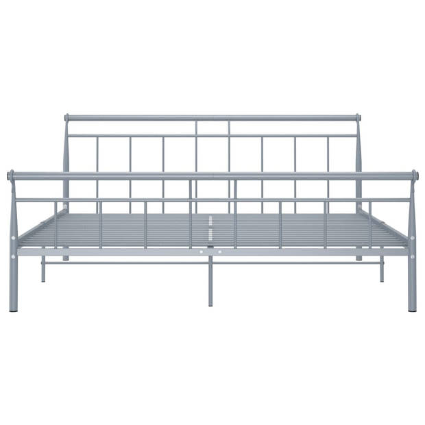 vidaXL Bedframe metaal grijs 200x200 cm