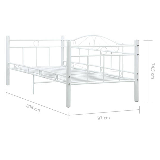 vidaXL Bedbankframe metaal wit 90x200 cm