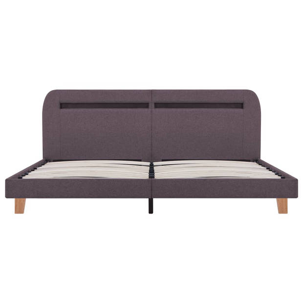 vidaXL Bedframe met LED stof taupe 180x200 cm