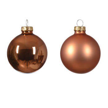 Decoris - Kerstbal glas d6 cm rood kpr ass 10st kerst