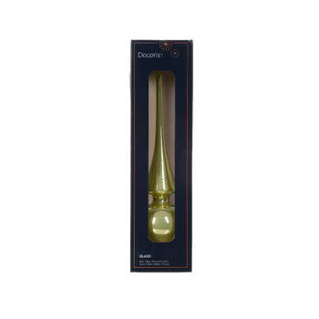 Decoris - Piek glas d6h26 cm pistache I kerst