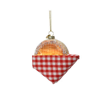 Decoris - Ornament glas l10b10h2 cm mlt a3 3st kerst