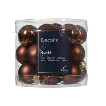 Decoris - Kerstbal gls d2.5 cm esprss ass 24st kerst