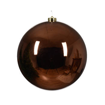 Decoris - Kerstbal kunststof d20 cm espresso kerst