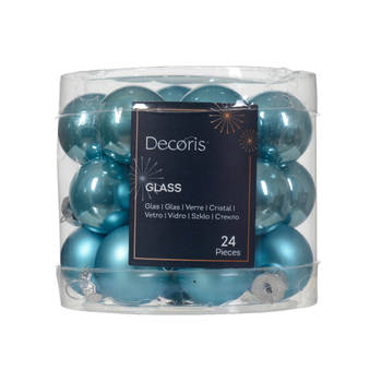 Decoris - Kerstbal glas d2.5 cm sblw ass 24st kerst