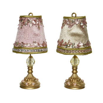 Decoris - Lamp plastic sequin d8h14 cm a2 kerst